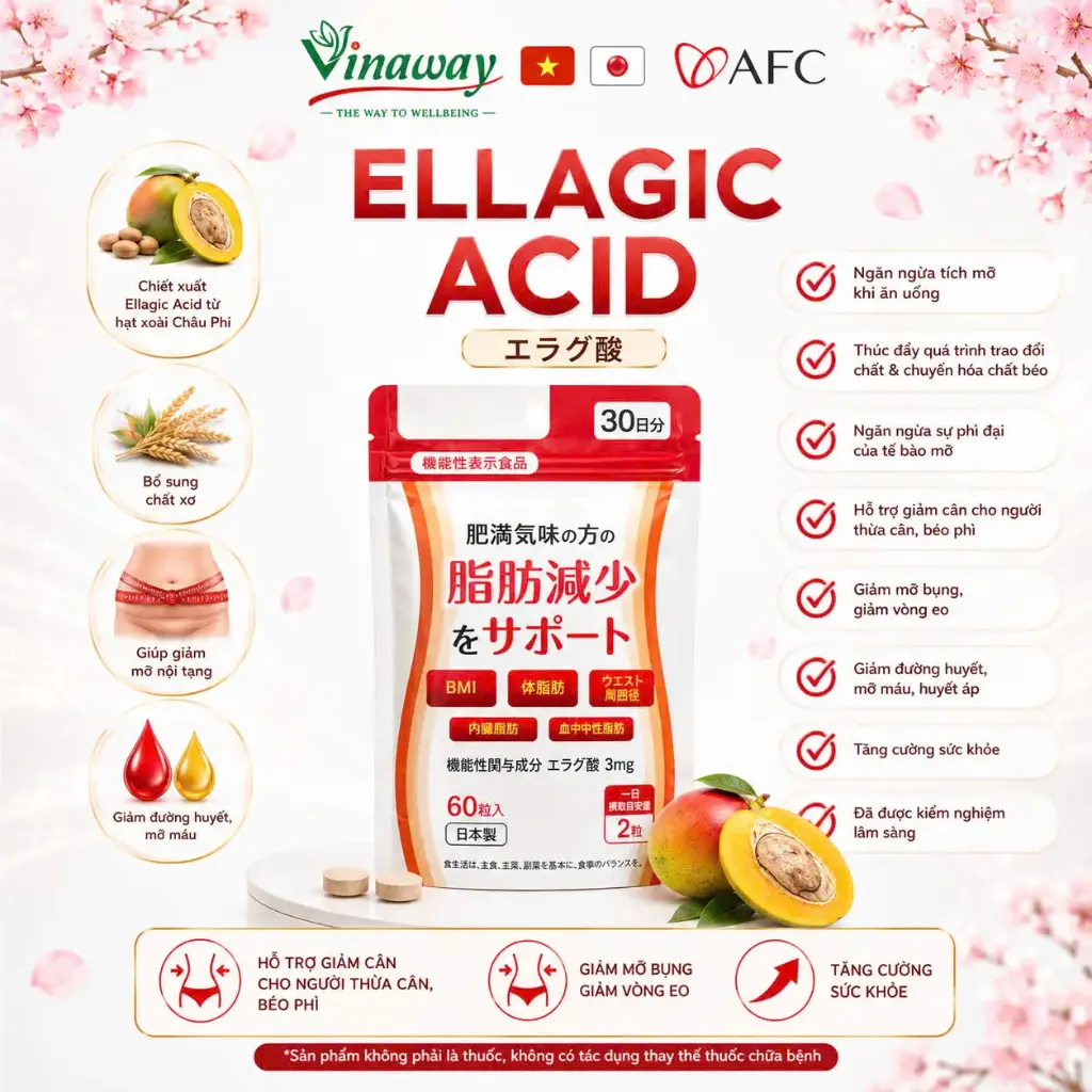 Ellagic Acid - Hỗ trợ giảm mỡ nội tạng