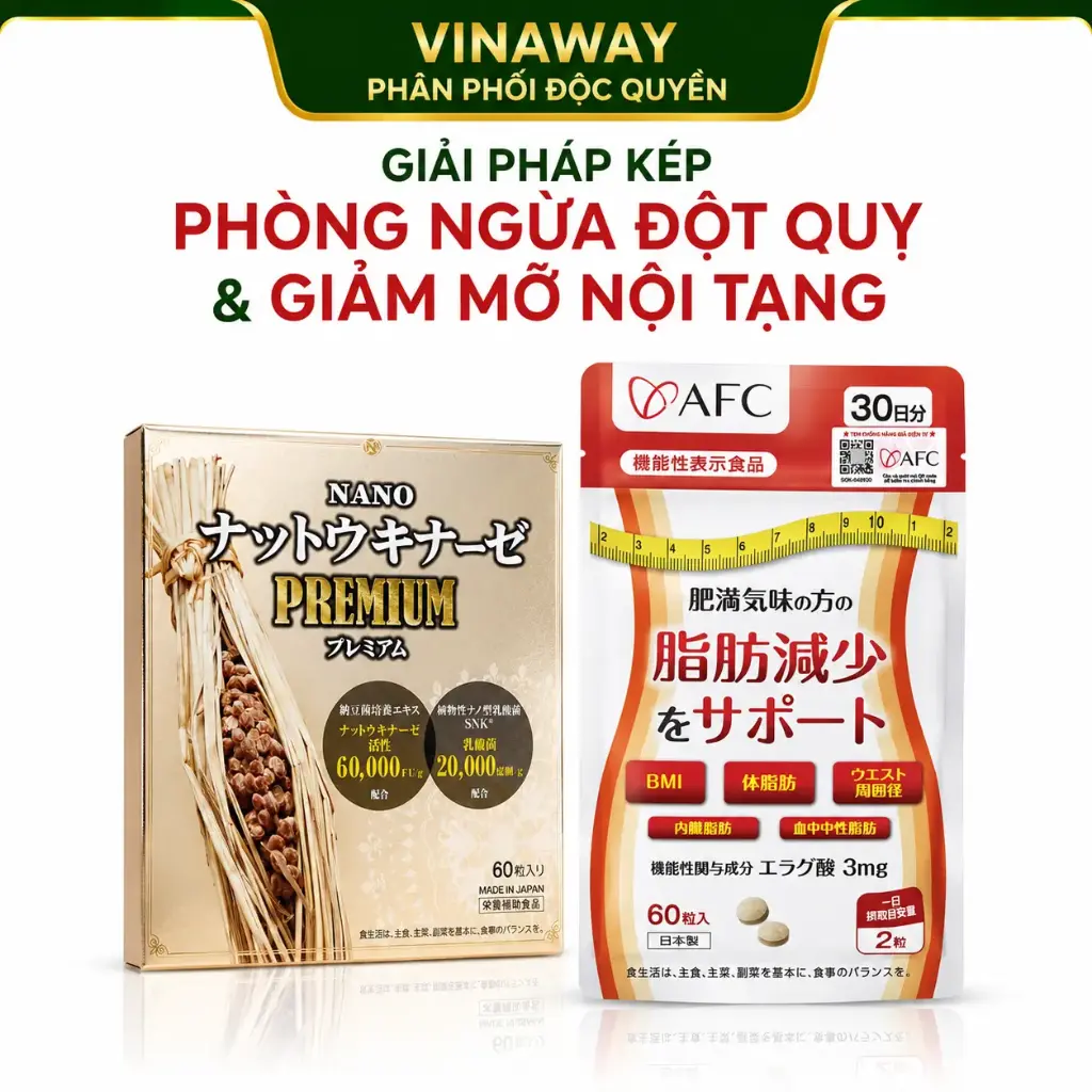 GIẢI PHÁP KÉP PHÒNG NGỪA ĐỘT QUỴ & GIẢM MỠ NỘI TẠNG TỪ NHẬT BẢN